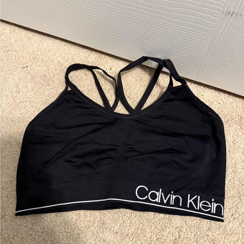 Calvin Klein Black Sports Bra with Logo Band